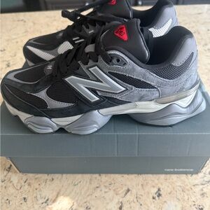New Balance Black and Silver 9060 Athletic Shoes